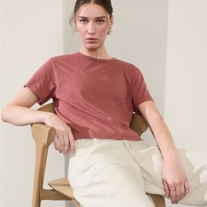 Athleta Essential Slub Tee (Rosewood Red Slub)